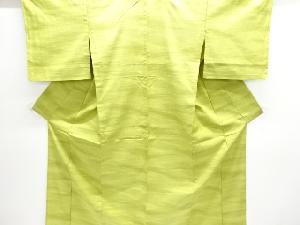 雪輪に花模様織り出し手織り紬単衣着物